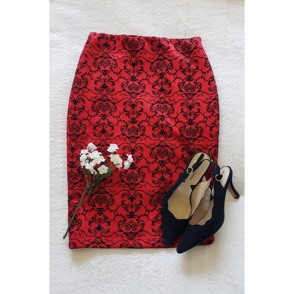 Women's Fashion Red Bodycon Pencil Skirt